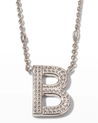 Shop Kendra Scott Letter B Pendant Necklace In Rhod Metal