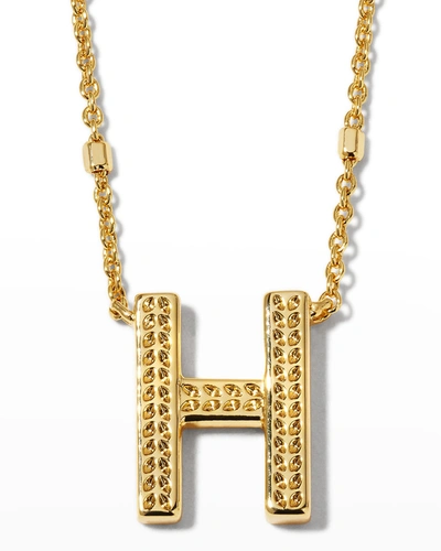 Shop Kendra Scott Letter H Pendant Necklace In Gold Metal