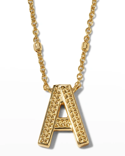 Shop Kendra Scott Letter A Pendant Necklace In Gold Metal