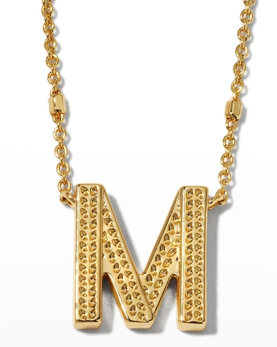 Shop Kendra Scott Letter M Pendant Necklace In Gold Metal