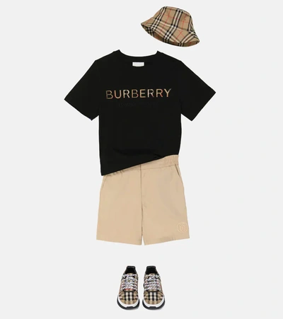 Shop Burberry Cotton Twill Shorts In Soft Fawn