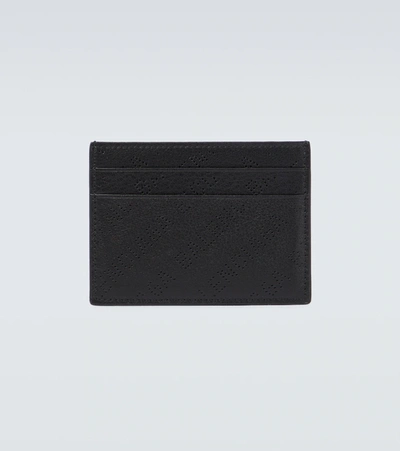 Shop Balenciaga Logo-embossed Leather Cardholder In Black