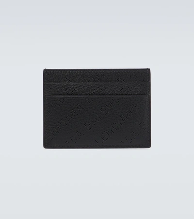 Shop Balenciaga Logo-embossed Leather Cardholder In Black