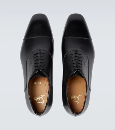 Shop Christian Louboutin Greggo Leather Oxford Shoes In Black