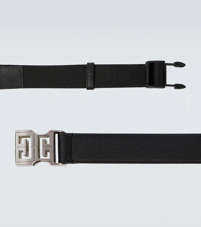 Shop Givenchy 4g Leather Belt In Black