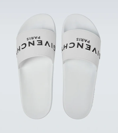 Shop Givenchy Rubber Slides In White