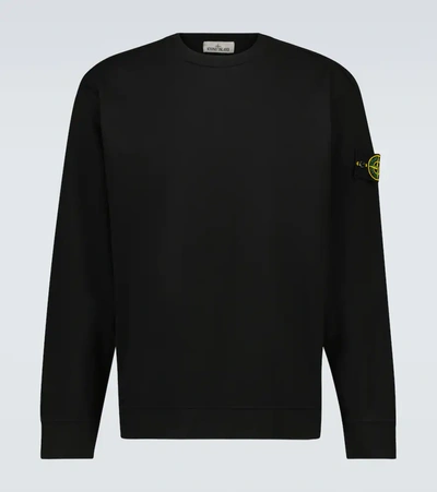 Stone Island Cotton Crewneck Sweatshirt In Black | ModeSens