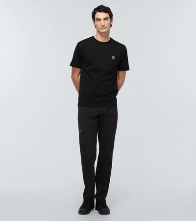 Shop Stone Island Compass Cotton Jersey T-shirt In Black