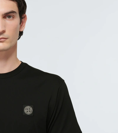 Shop Stone Island Compass Cotton Jersey T-shirt In Black