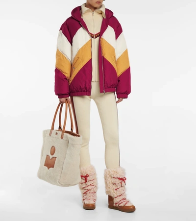 Shop Isabel Marant Bacelia Colorblocked Puffer Jacket In Raspberry
