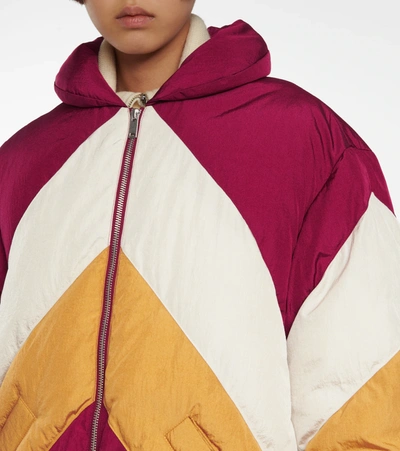 Shop Isabel Marant Bacelia Colorblocked Puffer Jacket In Raspberry