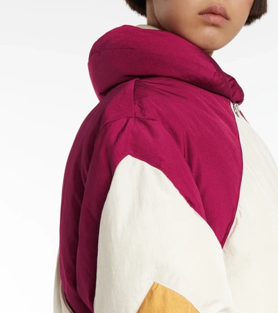 Shop Isabel Marant Bacelia Colorblocked Puffer Jacket In Raspberry