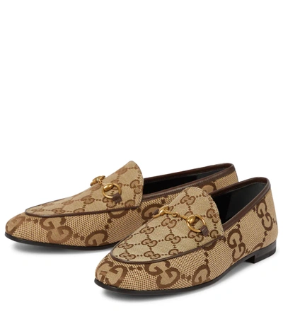 GUCCI JORDAAN MAXI GG CANVAS LOAFERS 