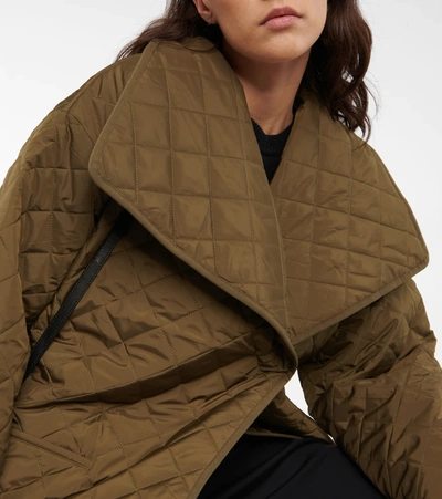 Shop Totême Signature Quilted Coat In Cornichon