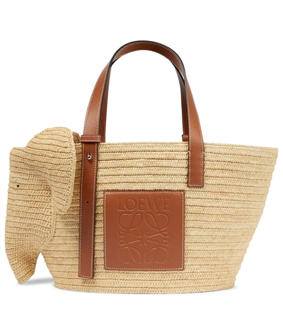 Loewe Women's Small Elephant Basket Bag In Natural/tan
