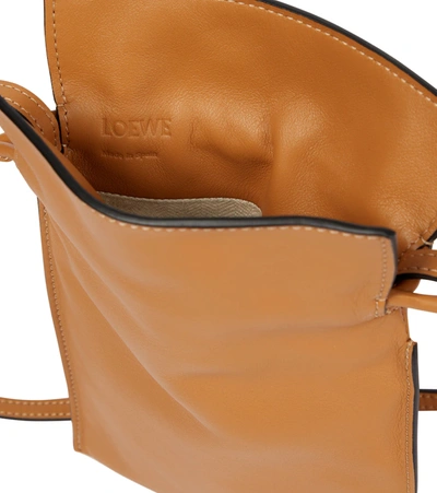 Shop Loewe Flamenco Pocket Leather Crossbody Bag In Warm Desert
