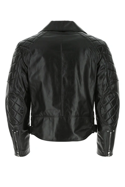ALEXANDER MCQUEEN BLACK LEATHER PADDED JACKET  BLACK ALEXANDER MCQUEEN UOMO 48 