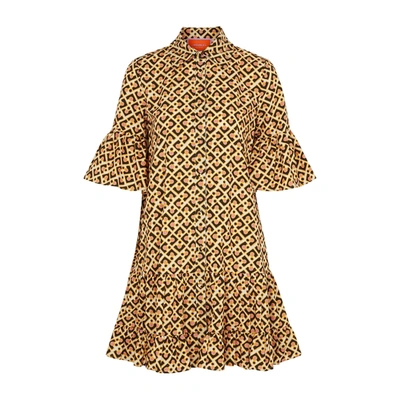 Shop La Doublej Choux Printed Cotton Shirt Dress In Multicoloured