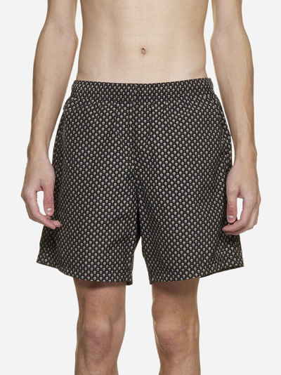 Shop Alexander Mcqueen Skull Dots Print Swim Shorts