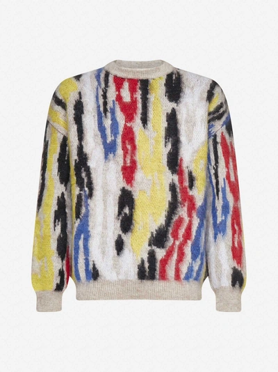Shop Saint Laurent Animalier Jacquard Wool-blend Sweater