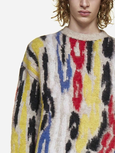 Shop Saint Laurent Animalier Jacquard Wool-blend Sweater