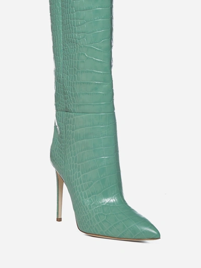 Shop Paris Texas Croco Embossed Leather Boots