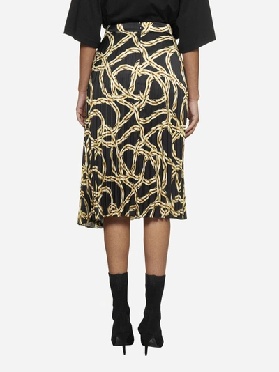 Shop Vetements Printed Pleated Asymmetric Midi Skirt