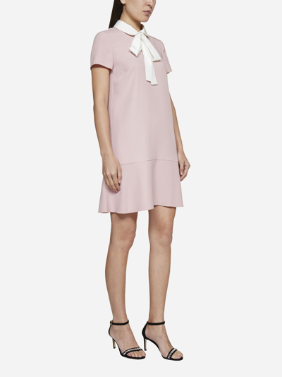Shop Red Valentino Pussy-bow Neck Dress