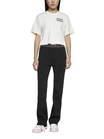 Shop Off-white Logo-patch Cotton Cropped T-shirt