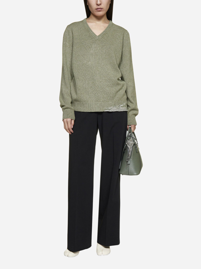Shop Maison Margiela Wool And Cashmere Blend Sweater In Gray