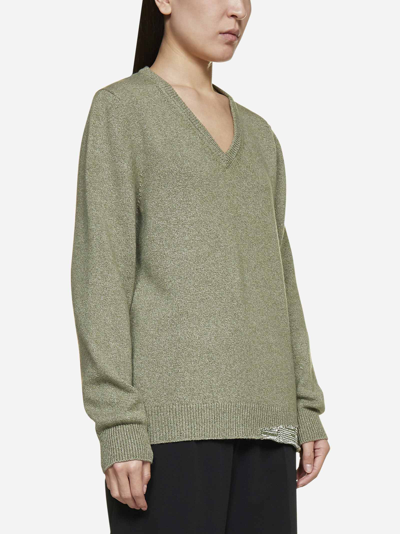 Shop Maison Margiela Wool And Cashmere Blend Sweater In Gray