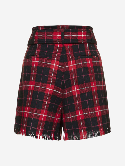 Shop Pinko Main Market Check Flannel Shorts