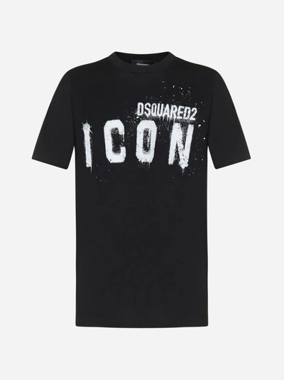 Shop Dsquared2 Icon Spray Cotton T-shirt
