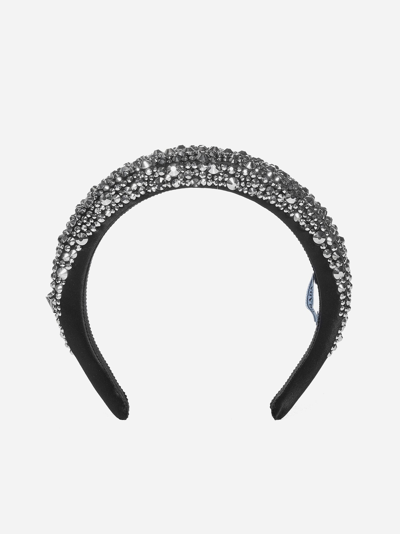 Shop Prada Logo-plaque Crystal-embellished Headband