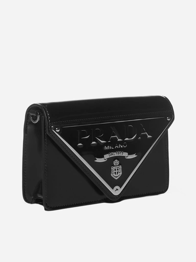 Prada Oversized Logo-plaque Leather Mini Bag