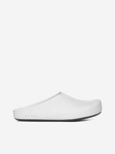 Marni Logo-letter Pebble-effect Clog Slippers