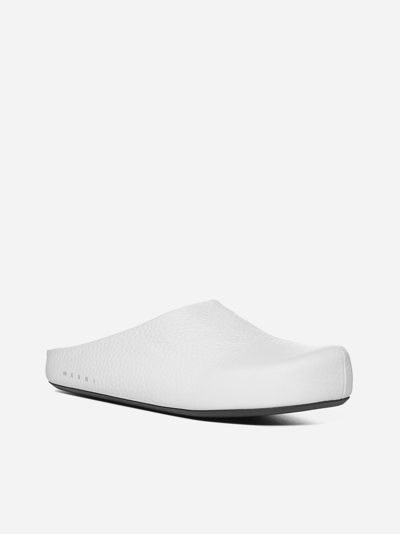 Marni Logo-letter Pebble-effect Clog Slippers
