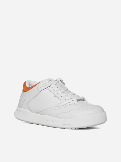 Shop Heron Preston Leather And Mesh Sneakers