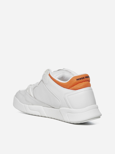 Shop Heron Preston Leather And Mesh Sneakers