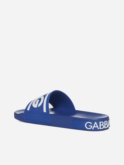 Shop Dolce & Gabbana Logo Rubber Slides