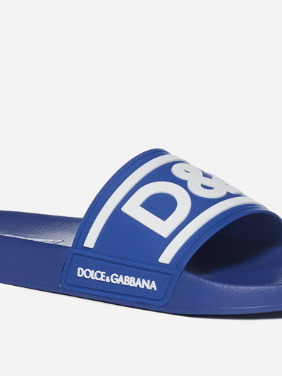 Shop Dolce & Gabbana Logo Rubber Slides