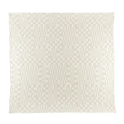 Shop Dusen Dusen Off-white & Beige Check Bedding Set, Full/queen