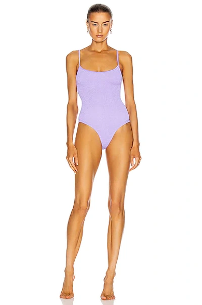 Shop Hunza G Pamela One Piece Swimsuit In Lilac