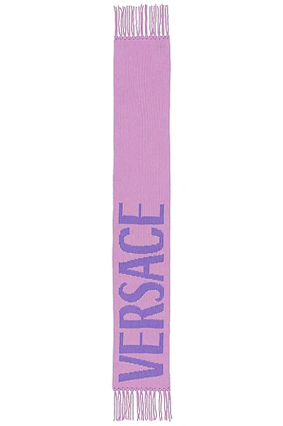 Shop Versace Logo Scarf In Candy