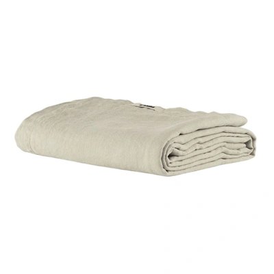 Shop Tekla Grey French Linen Bedspread, Double In Sand Grey
