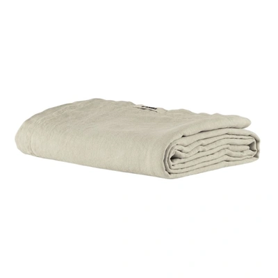 Tekla Grey French Linen Bedspread, Double In Sand Grey