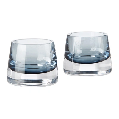 Shop Nude Glass Blue Small Joy Candle Holder Set