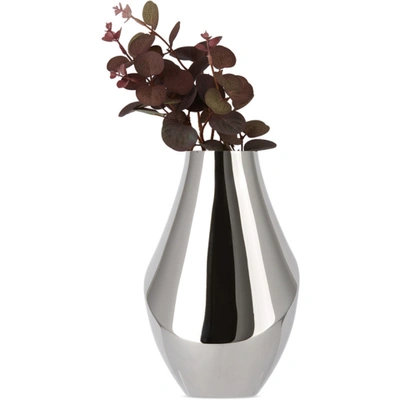 Shop Georg Jensen Stainless Steel Medium Flora Vase In N/a
