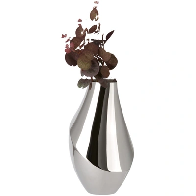 Shop Georg Jensen Stainless Steel Medium Flora Vase In N/a