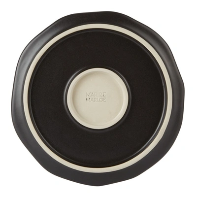 Shop Marloe Marloe Black Matte Organic Display Plate In Charcoal Ma